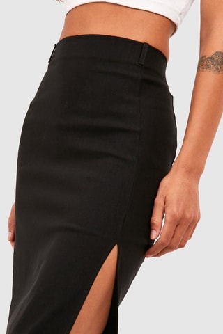 Jupe midi taille haute - Noir