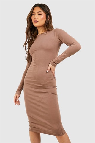 Robe fourreau - Camel