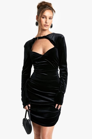 Robe fourreau en velours - Noir
