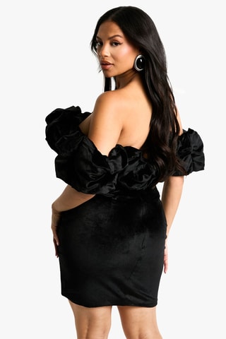 Robe fourreau en velours - Noir