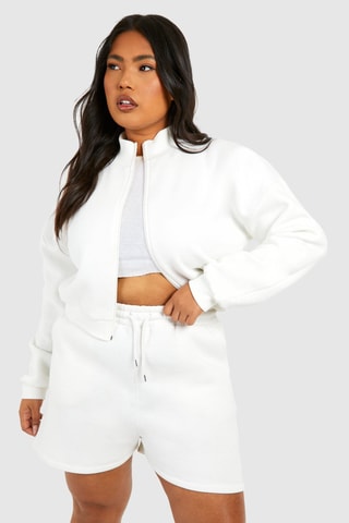 Sweat et short cargo taille haute - Ecru
