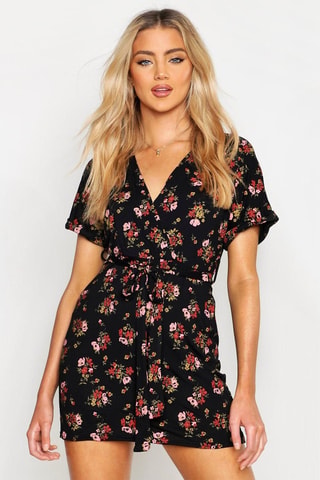 Robe droite - Noir et rose