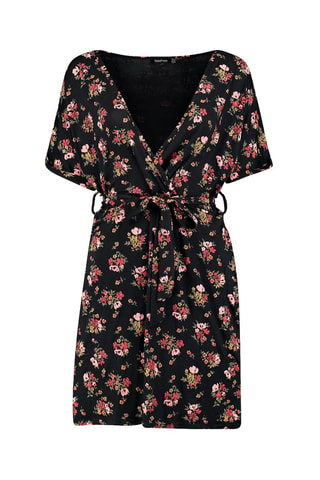 Robe droite - Noir et rose