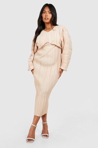 Robe plissée - Beige