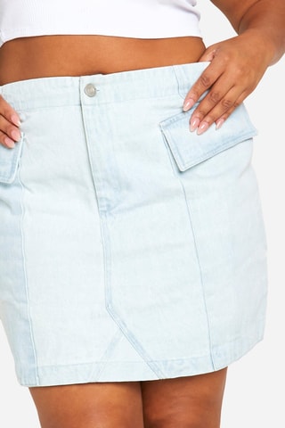 Minijupe en jean taille haute - Bleu clair
