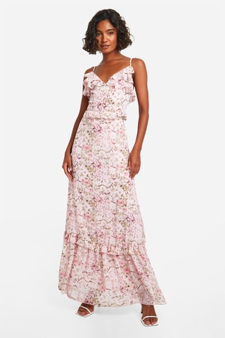 Robe volantée - Rose poudré