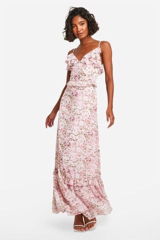 Robe volantée - Rose poudré