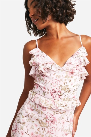 Robe volantée - Rose poudré