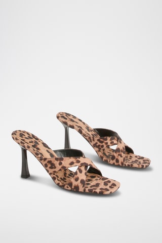 Mules à talons - Beige et marron