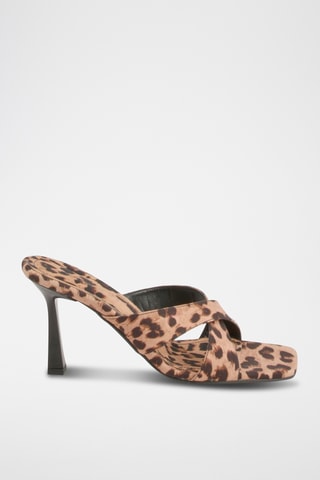 Mules à talons - Beige et marron