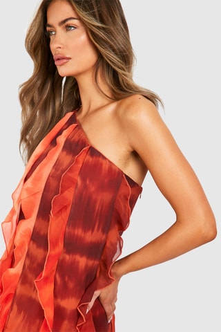 Robe asymétrique tie and dye - Orange