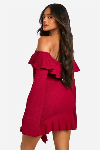 Robe volantée - Rouge framboise