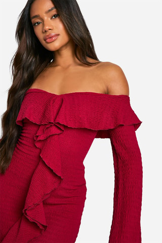 Robe volantée - Rouge framboise