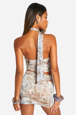 Minijupe taille haute - Gris