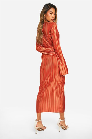 Robe plissée - Rouge brique