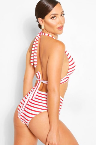 Bas de maillot taille haute - Rouge