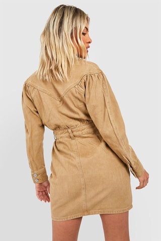 Robe droite en jean - Marron clair