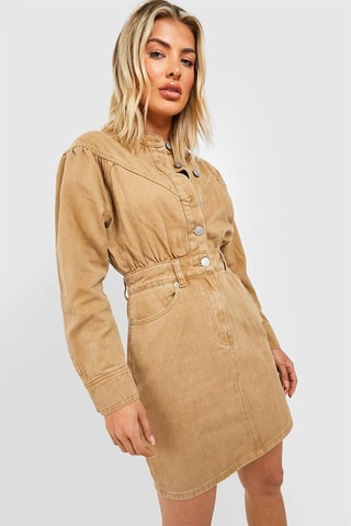 Robe droite en jean - Marron clair