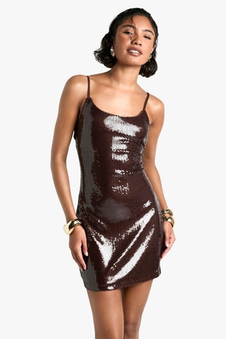 Robe fourreau - Marron foncé