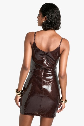Robe fourreau - Marron foncé