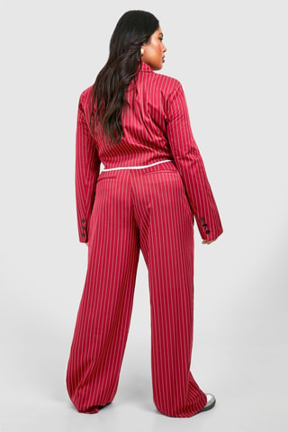 Pantalon wide legs taille haute - Rouge