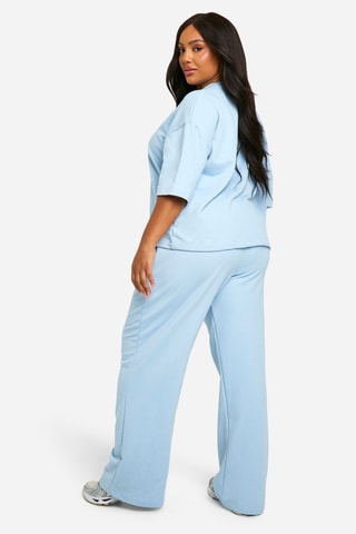 T-shirt et pantalon taille haute - Bleu clair
