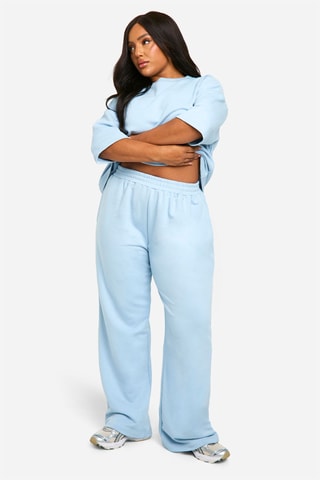 T-shirt et pantalon taille haute - Bleu clair