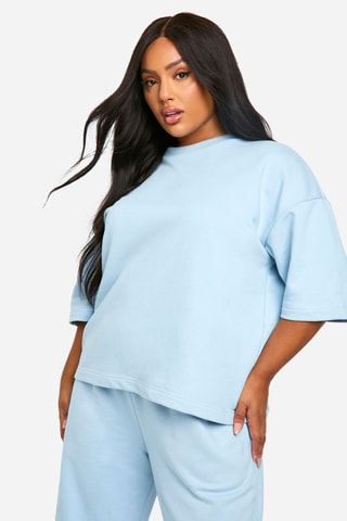 T-shirt et pantalon taille haute - Bleu clair