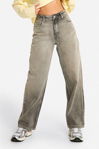 Jean straight taille haute - Gris foncé