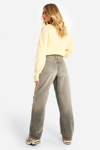Jean straight taille haute - Gris foncé