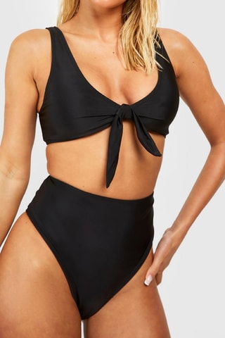 Maillot 2 pièces taille haute - Noir