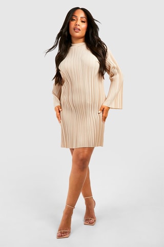 Robe plissée - Beige