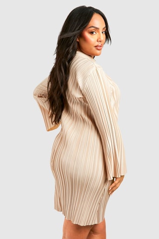 Robe plissée - Beige