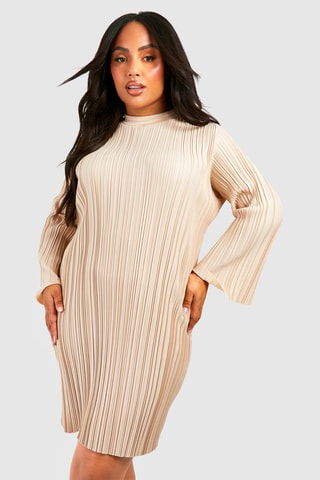 Robe plissée - Beige