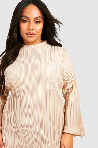 Robe plissée - Beige