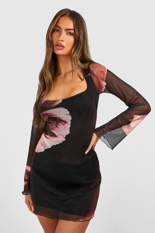 Robe droite - Marron foncé