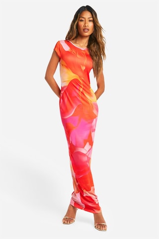 Robe fourreau tie and dye - Rose