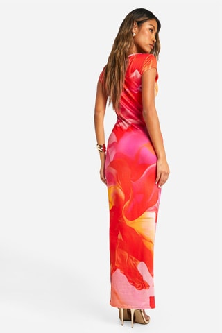 Robe fourreau tie and dye - Rose