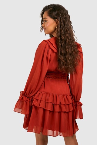 Robe volantée - Rouge brique
