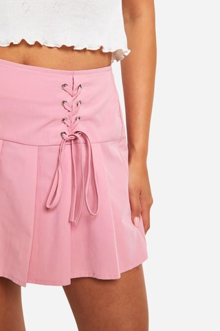 Minijupe plissée taille haute - Rose