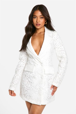 Robe droite en dentelle - Ivoire