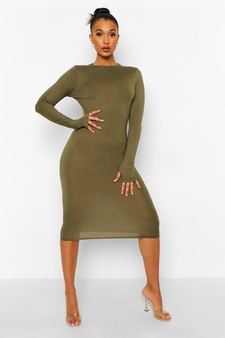Robe fourreau - Kaki