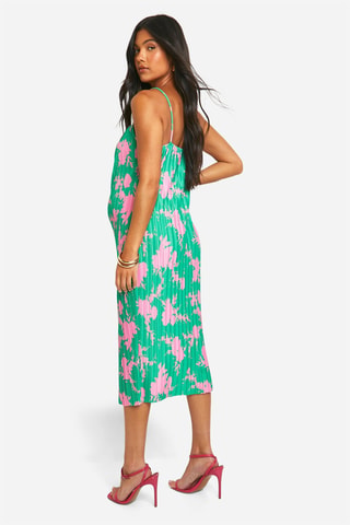 Robe de maternité - Vert clair et fuchsia