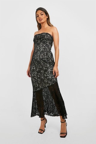 Robe bustier en dentelle - Noir