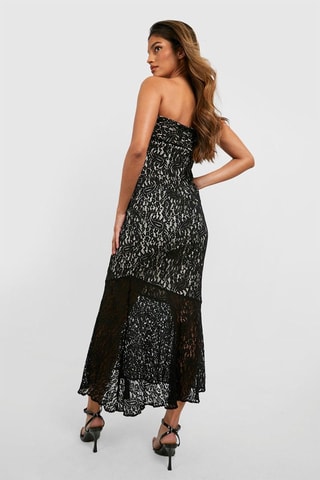 Robe bustier en dentelle - Noir