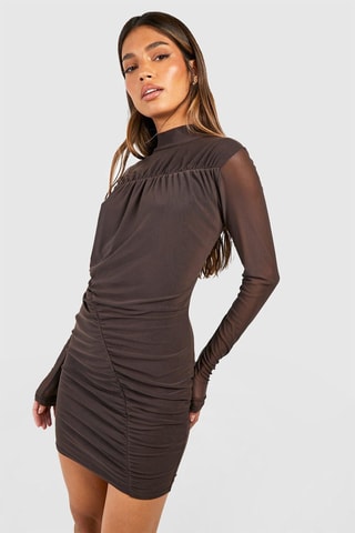 Robe fourreau - Marron foncé