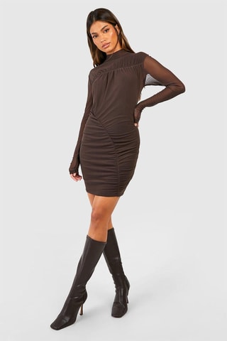 Robe fourreau - Marron foncé