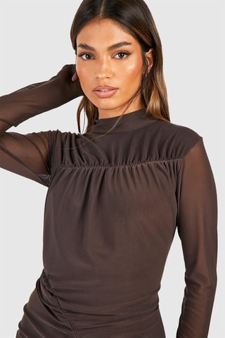 Robe fourreau - Marron foncé
