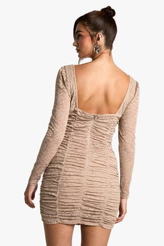 Robe fourreau en dentelle - Nude