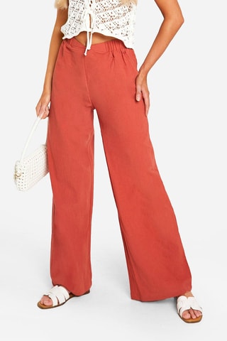 Pantalon wide legs - Rouge brique